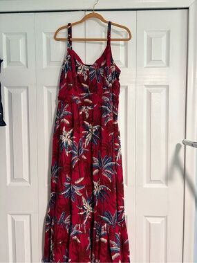 Torrid Red Tropical Print Maxi Dress size 4x